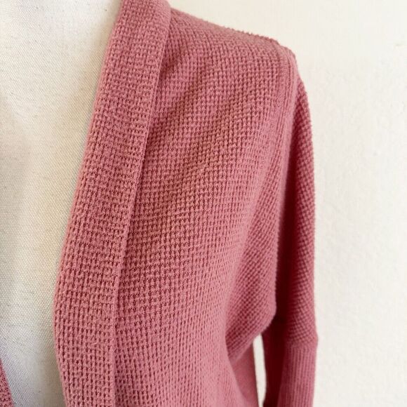 Intimately Free People Womens Under The Stars Cardigan Size XS Pink Waffle Knit - Picture 4 of 6